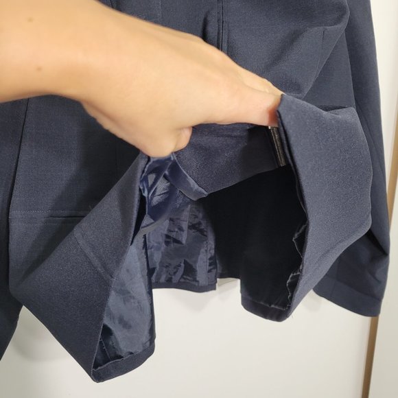 Encore Womens Navy Blazer Jacket Business Casual Zipper Front & Pockets Classic - Picture 7 of 12